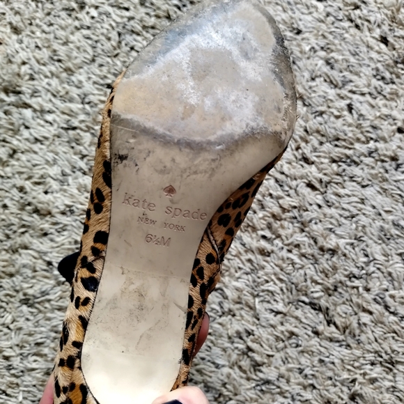 Kate Spade NY Sydney Lovely Leopard Zip Up Leather Fur Ankle Boots Sz 6,5 - Picture 5 of 6